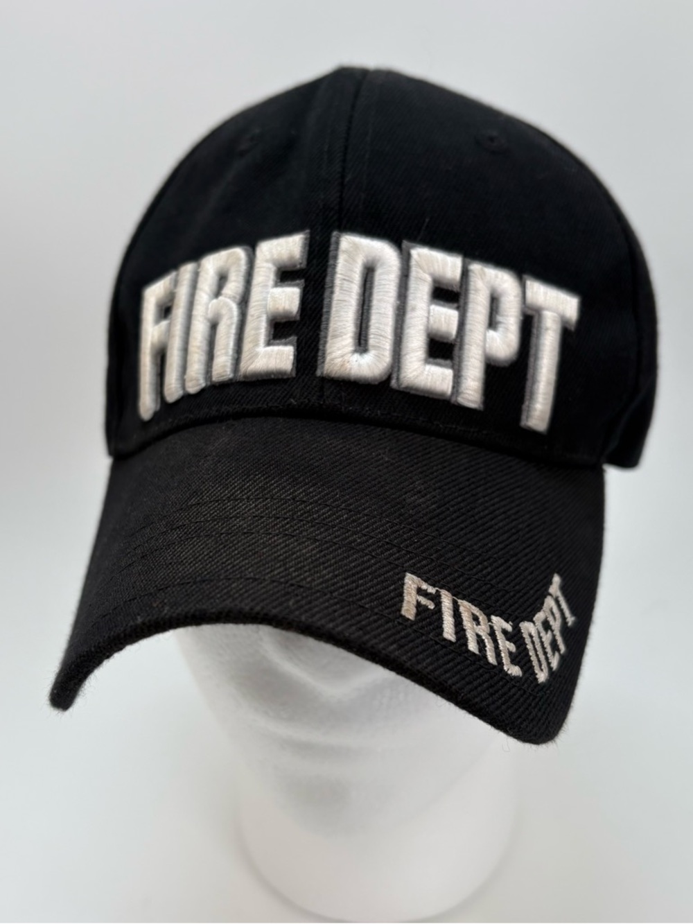 Fire Dept Embroidered Black Baseball Cap